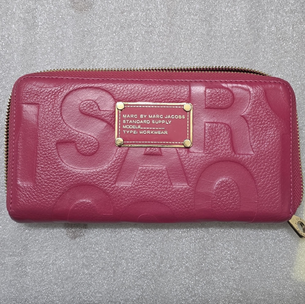 Marc by Marc Jacobs Pink Embossed Zip-Around Wallet